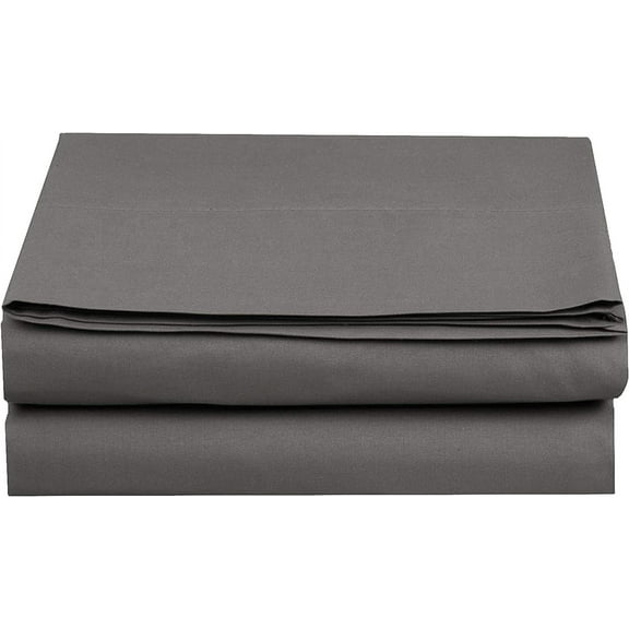 Elegant Comfort 1500 Premium Hotel Quality 1-Piece Flat Sheet, Softest Quality Microfiber - Queen Gray
