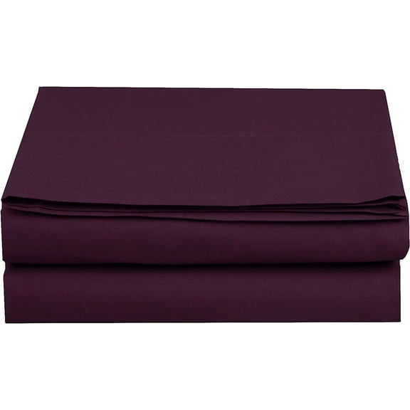 Elegant Comfort 1500 Premium Hotel Quality 1-Piece Flat Sheet, Softest Quality Microfiber - Twin Purple