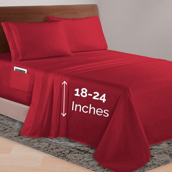 Elegant Comfort 1500 Series Bed Sheets All Around Elastic 18 - 24 Inches Deep Fitted Sheet - Extra Deep Pocket Sheets - Twin/Twin XL Grey