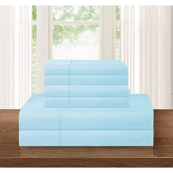Elegant Comfort 4-piece Bed Sheet Set ,Fitted,Flat, Pillow Cases 1500 Collections ,Full Aqua Blue