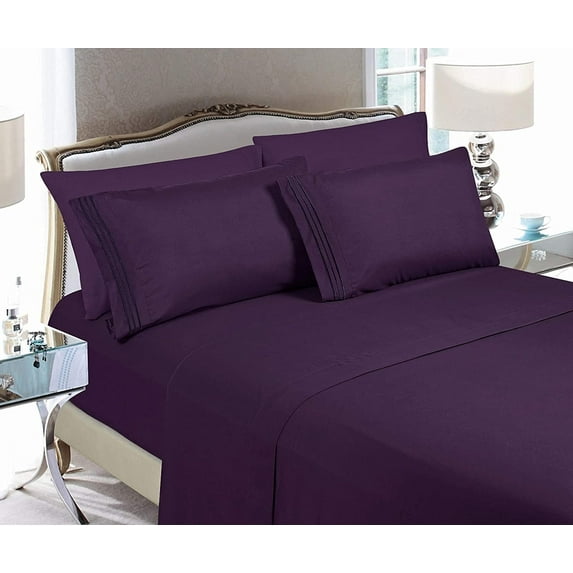 Elegant Comfort 1500 Series Egyptian Quality 2pcs PILLOW CASES All Sizes and Colors Standard Size Purple