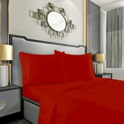 Elegant Comfort  1500 Series Egyptian Quality 4pc Sheet Set, All Sizes and Colors, King, Red