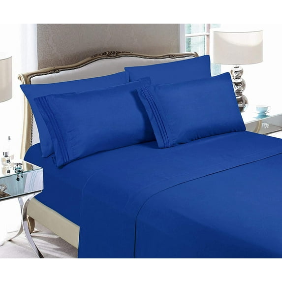Elegant Comfort 1500 Series Egyptian Quality 4pcs Sheet Set, All Sizes and Colors Queen Royal Blue