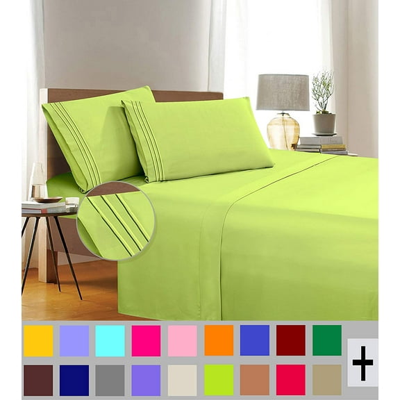 Elegant Comfort 1500 Series Lime Microfiber Sheet Set Queen (4 Pieces)
