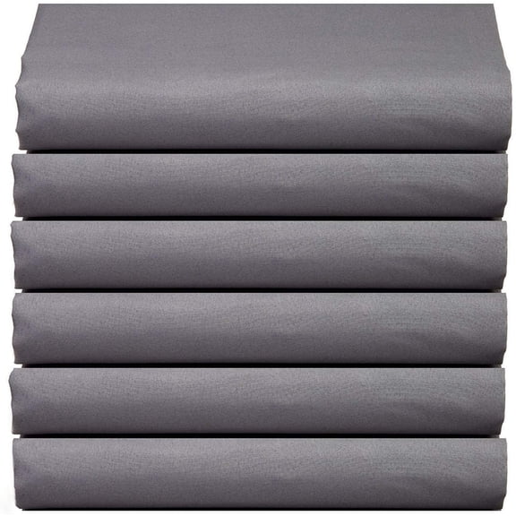 Elegant Comfort 1500 Series Microfiber 6-Pack Fitted Sheet with Storage Pockets on Sides Full, Gray
