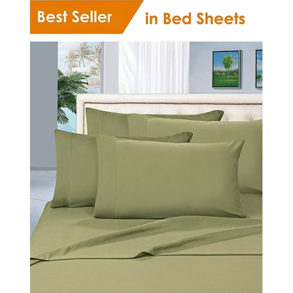 Elegant Comfort® 1500 Series Microfiber Deep Pocket Bedroom Sheet Set, Full Sage/Green