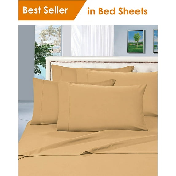 Elegant Comfort® 1500 Series Microfiber Deep Pocket Bedroom Sheet Set, Twin Gold