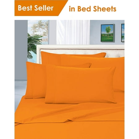 Elegant Comfort® 1500 Series Microfiber Deep Pocket Bedroom Sheet Set, Twin Vibrant Orange