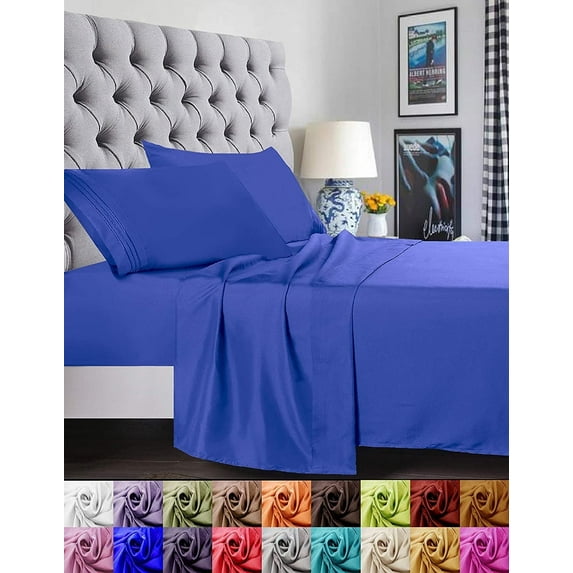 Elegant Comfort 1500 Series 2pcs PILLOW CASES - Many SIZES AND COLORS, Standard Size - Royal Blue