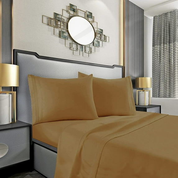 Elegant Comfort® 1500 Series Soft 4pc Sheet Set, All Sizes and Colors, Full, Bronze