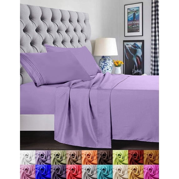 Elegant Comfort 1500 Series Standard Size Size 2-Piece Pillowcase Set, Silky Soft, Wrinkle-Resistant, Fade-Resistant - Standard Size - Lilac