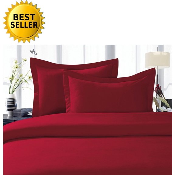 Elegant Comfort 1500 Series Super Soft Wrinkle Free 4 pc Sheet Set, Deep Pocket , Split King, Burgundy