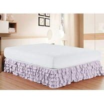 Elegant Comfort 1500 Series Wrinkle and Fade Resistant Egyptian Quality Microfiber Multi-Ruffle Bed Skirt - 15inch Drop, California King, Lilac/Lavender