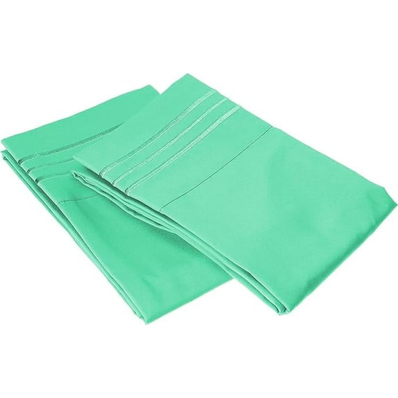 Elegant Comfort 1500 Series Wrinkle & Fade Resistant Microfiber Ultra Soft Luxurious 2-Piece Pillowcases, King Size, Paradise Teal