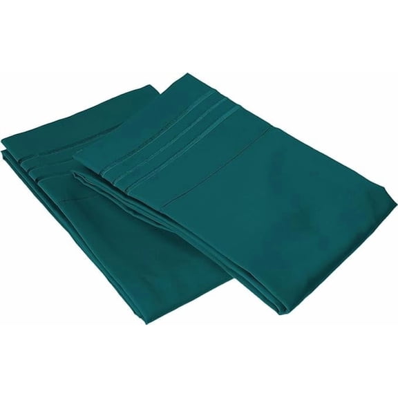 Elegant Comfort 1500 Series Wrinkle & Fade Resistant Microfiber Ultra Soft Luxurious 2-Piece Pillowcases, Standard Size, Marine Teal