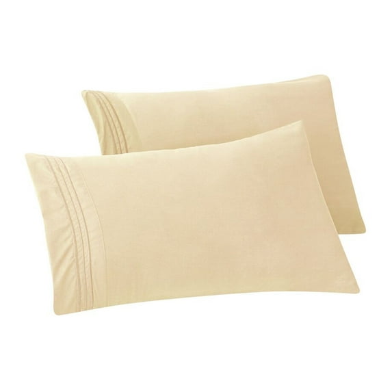 Elegant Comfort 1500 Series Wrinkle Free 2 pc Pillowcases, , Standard Size - Beige