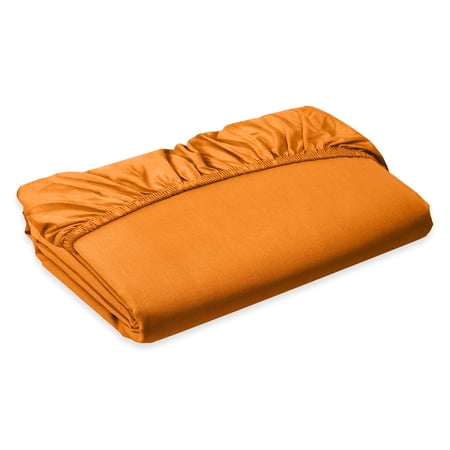 Elegant Comfort 1500 Series Queen Fitted Sheet, 16" Deep Pocket Cooling Microfiber Bed Sheet, Orange