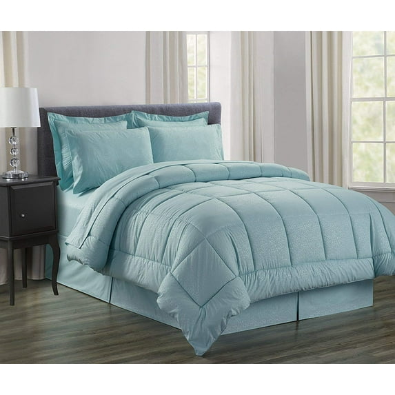 Elegant Comfort 1500 Thread Count 8 Piece Bed In A Bag, King With Comforter, Bed Skirt, Pillow Shams, Flat Sheet, Fitted Sheet, Pillowcase