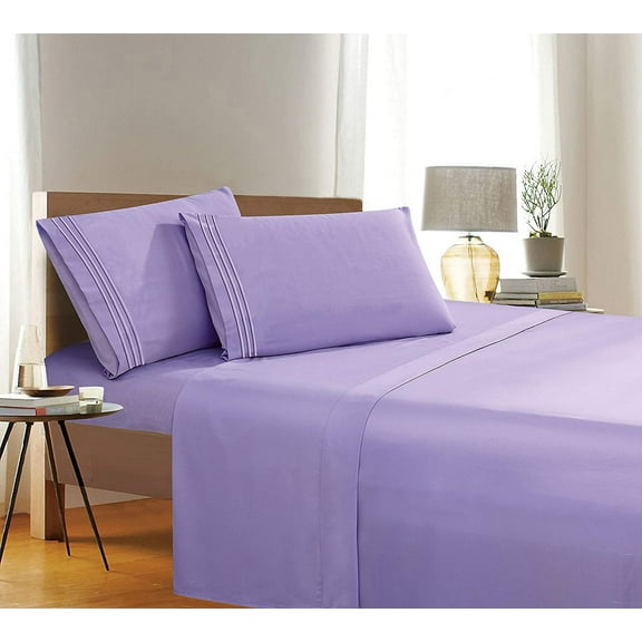 Elegant Comfort 1500 Thread Count Bed Sheets King, Lilac