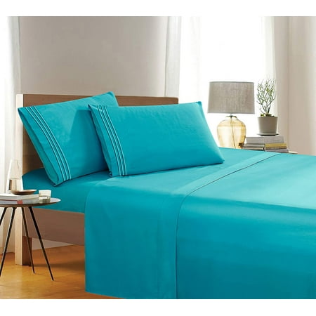 Elegant Comfort 1500 Thread Count Bed Sheets King, Turquoise