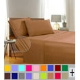thumbnail image 1 of Elegant Comfort 1500 Thread Count Brown Microfiber Flat Sheets King (5 Pieces), 1 of 5