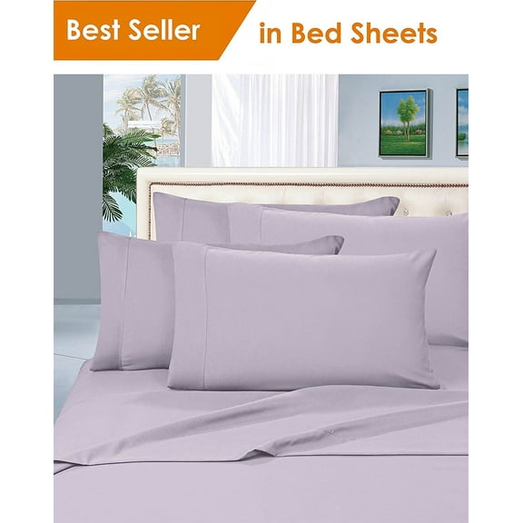 Elegant Comfort 1500 Thread Count Egyptian Quality Microfiber Deep Pocket Bedroom Sheet Set, California King, Lilac