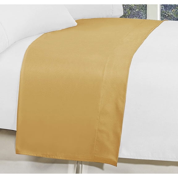 1500 Series Hospitality Flat Sheet 1-Piece Flat Sheet, Soft Top Sheet, 1 Piece Queen, Gold