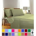 thumbnail image 1 of Elegant Comfort 1500 Thread Count Green Microfiber Flat Sheets, King, (5 Pieces ), 1 of 2