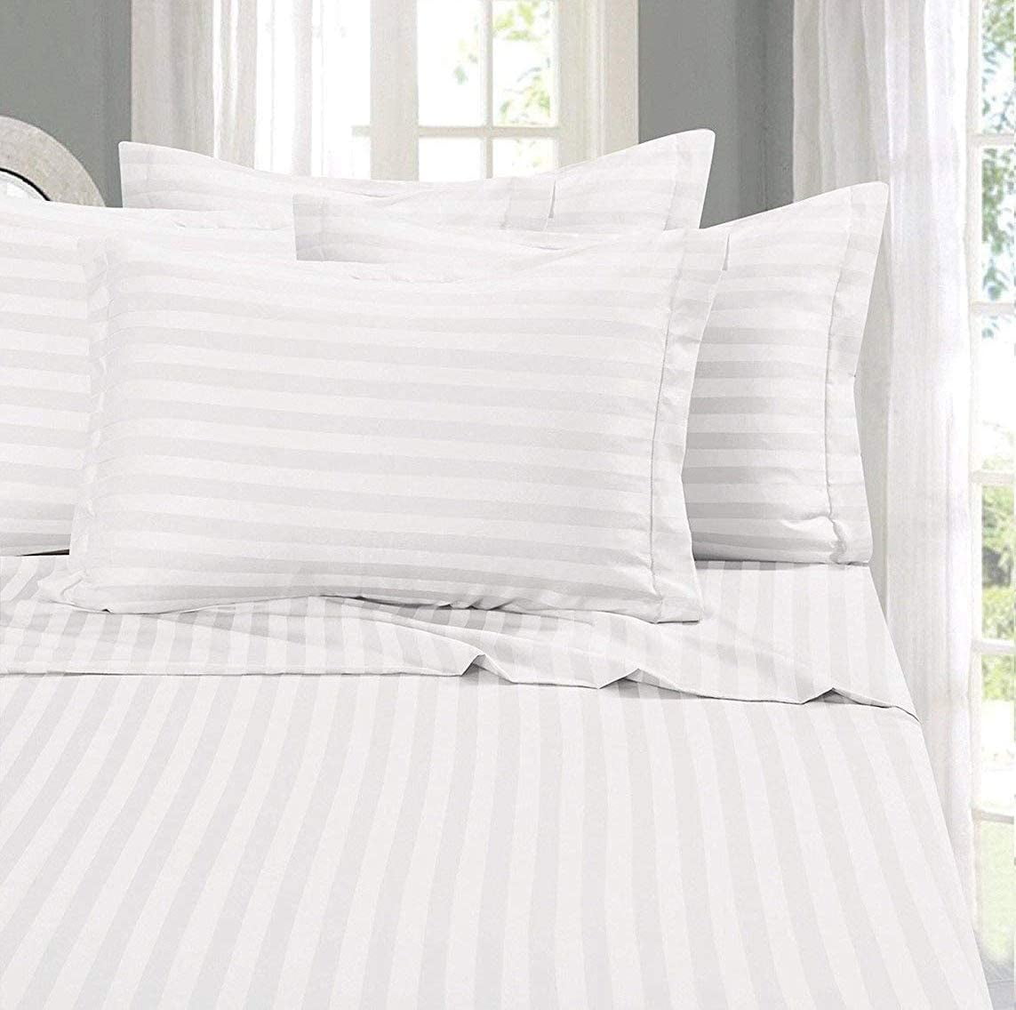 Elegant Comfort 1500 Thread Count Microfiber 4 Piece Bed Sheets Full, White