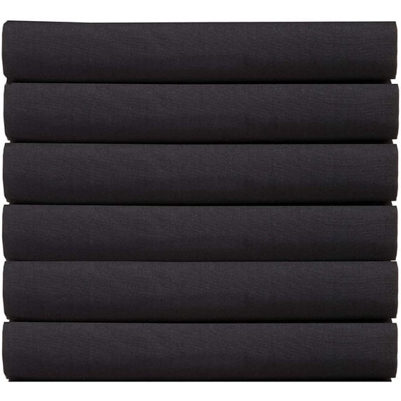 Elegant Comfort 1500 Thread Count Microfiber 6-Pack Fitted Sheet with Storage Pockets on Sides Full, Black