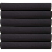 Elegant Comfort 1500 Series Queen Fitted Sheet, Deep Pocket Cooling Microfiber Bed Sheet, Black (6-Pack)