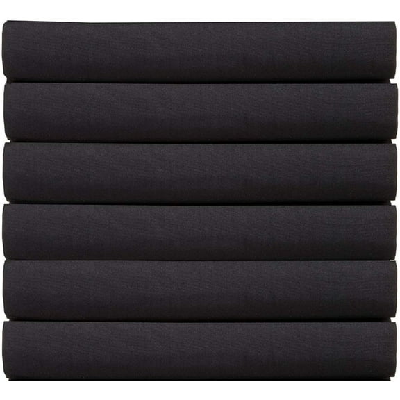 Elegant Comfort 1500 Series Queen Fitted Sheet, Deep Pocket Cooling Microfiber Bed Sheet, Black (6-Pack)