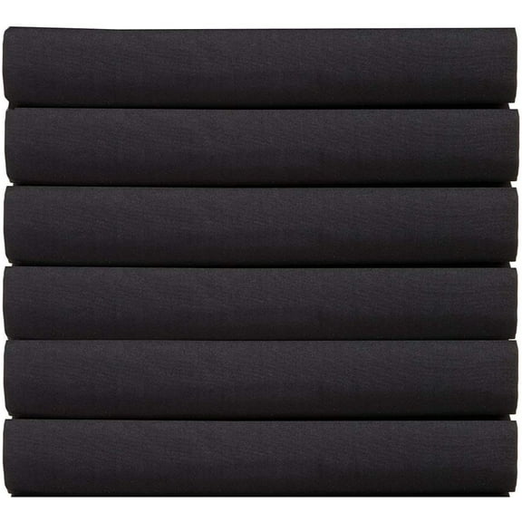 Elegant Comfort 1500 Thread Count Microfiber 6-Pack Fitted Sheet with Storage Pockets on Sides Queen, Black