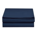 thumbnail image 1 of Elegant Comfort 1500 Thread Count Navy Blue Solid Print Polyester Flat Sheets, Queen - Soft, 1 of 4