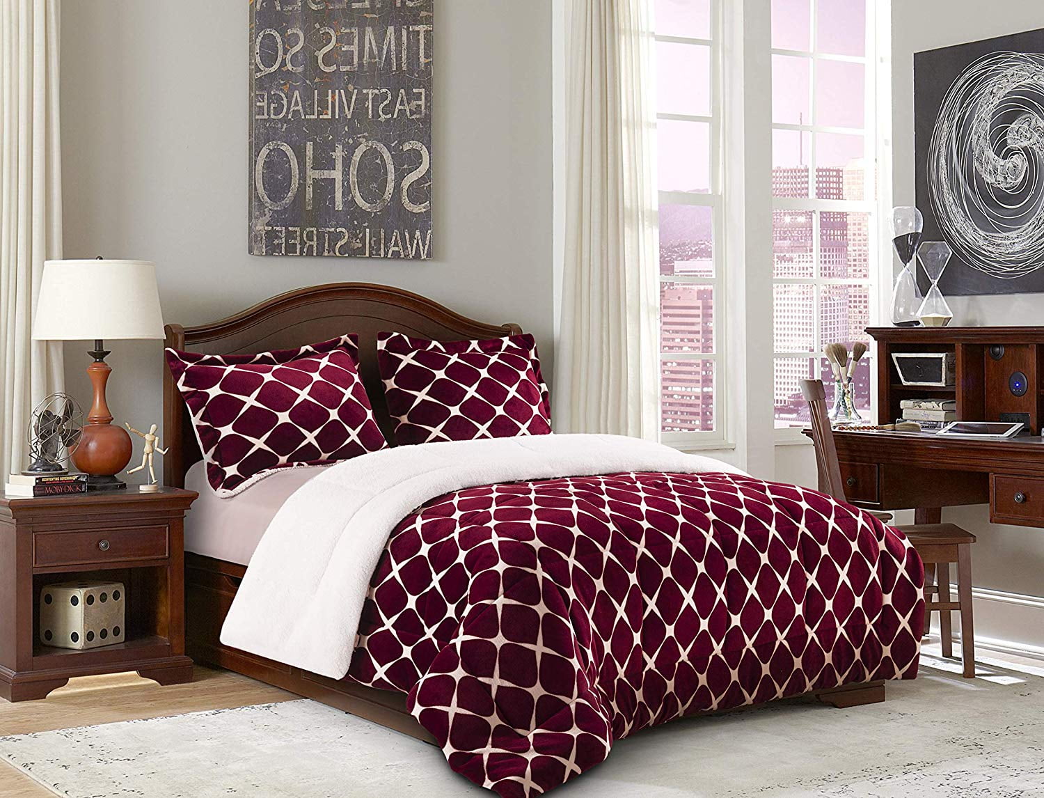 Sherpa comforter full size sale