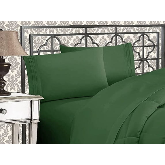 Elegant Comfort 1500 Thread Count Wrinkle & Fade Resistant 2-Piece Pillowcases, Standard Size, Hunter Green
