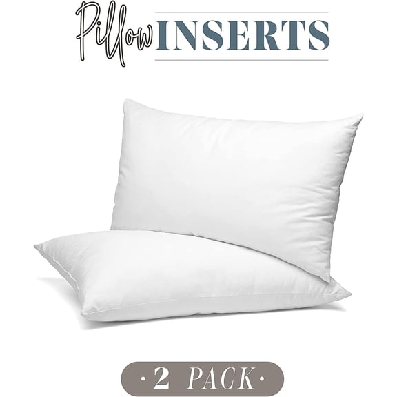 Elegant Comfort 16 x 36 Throw Pillow Inserts - 2-PACK Pillow Insert Poly-Cotton Shell with Siliconized Fiber Filling - Square Form Decorative for Couch Bed Inserts, , 16 x 36 inch