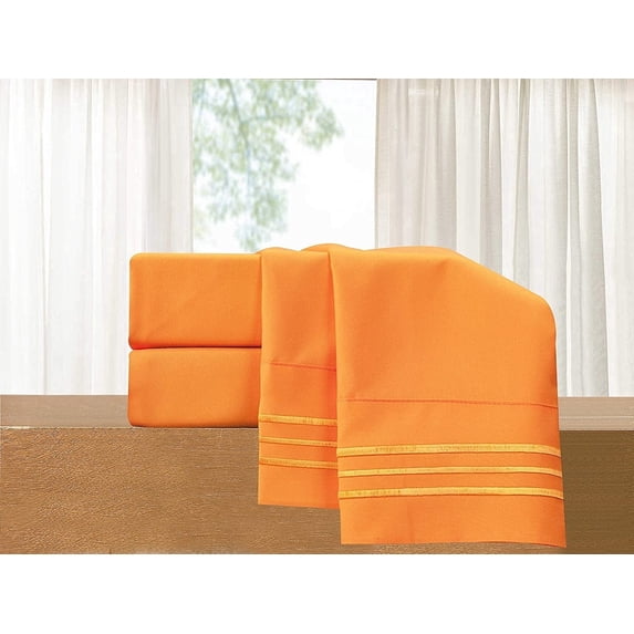 Elegant Comfort 1800 Series Deep Pocket 4pc Bed Sheet Set , California King, Vibrant Orange