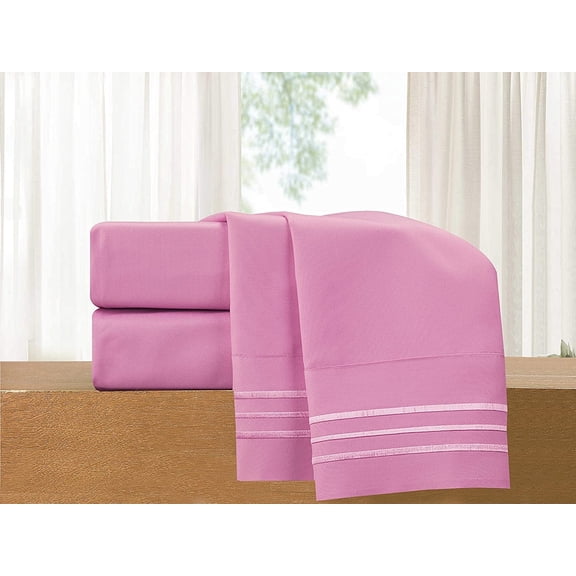 Elegant Comfort 1800 Series Deep Pocket 4pc Bed Sheet Set , Queen Light Pink