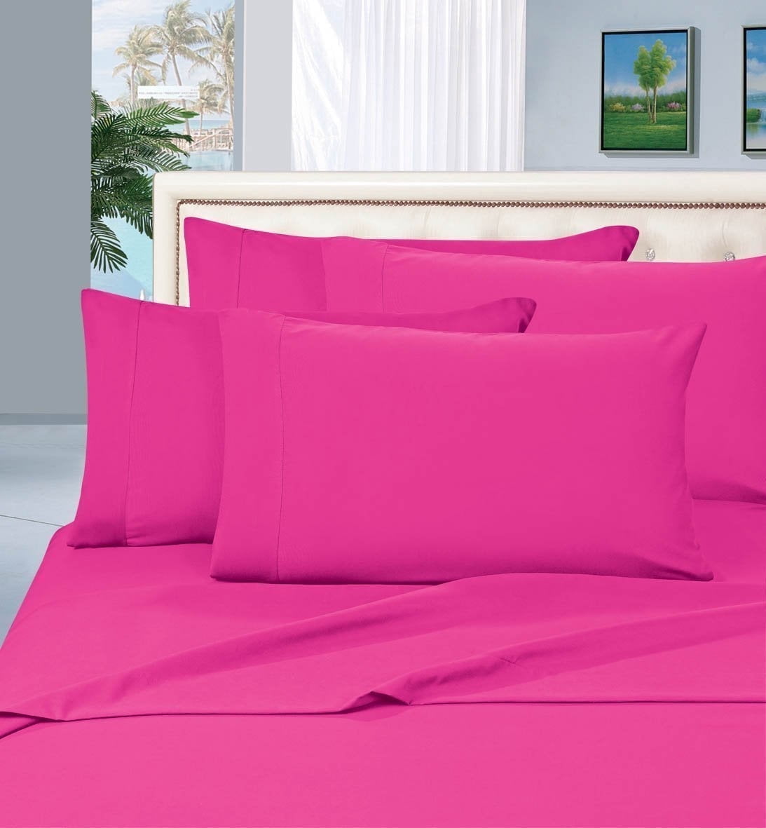 Elegant Comfort 1800 Series Deep Pocket 6pc Bed Sheet Set California King Pink
