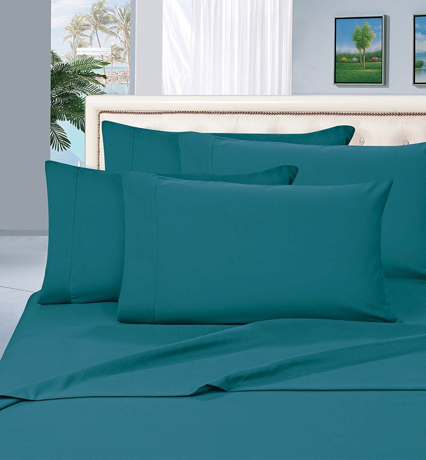Elegant Comfort 1800 Series Deep Pocket 6pc Bed Sheet Set , Queen Turquoise