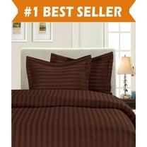 Elegant Comfort, 1800 Thread Count Damask Stripe Duvet Set, King/Calfornia King, Chocolate Brown