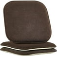thumbnail image 1 of Elegant Comfort Chair Cushion Covers with Ties and Non Skid Rubber Backing-Thick Memory Foam - Soft Cushion Pad- Rounded Square Seat Cover-16 x 16 Inches- Honeycomb Textured Pattern, Set of 2, Brown, 1 of 7