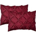 thumbnail image 1 of Elegant Comfort 2-Pack Sham Set, 1500 Series, Egyptian Quality, Pleated Design, Wrinkle-Resistant, Pleated King, Burgundy, 1 of 5