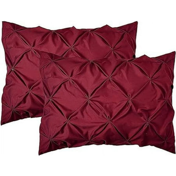 Elegant Comfort 2-Pack Sham Set, 1500 Series, Egyptian Quality, Pleated Design, Wrinkle-Resistant, Pleated King, Burgundy