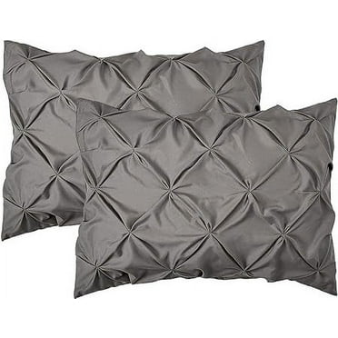 Elegant Comfort 2-Pack Sham Set, 1500 Series, Egyptian Quality, Pleated Design, Wrinkle-Resistant, Pleated King, Grey