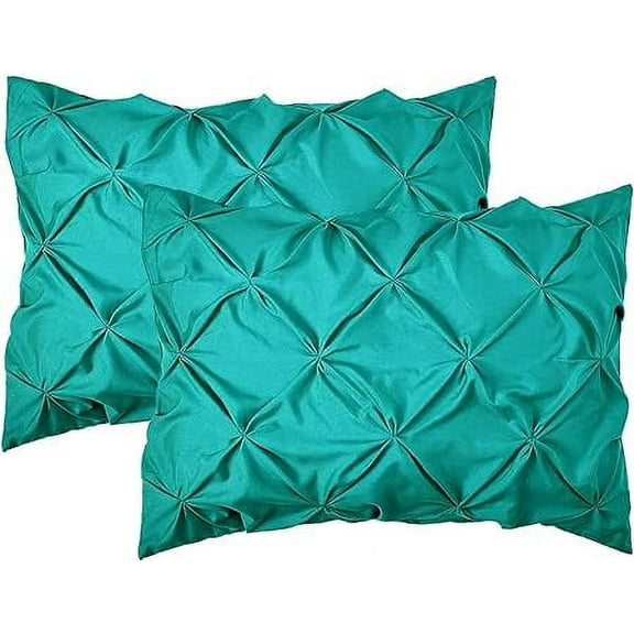 Elegant Comfort 2-Pack Sham Set, 1500 Series, Egyptian Quality, Pleated Design, Wrinkle-Resistant, Pleated King, Turquoise