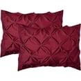 thumbnail image 1 of Elegant Comfort 2-Pack Sham Set Pinch Pleat Design, 1500 Thread Count, Stylish Design-Easy Care, Wrinkle and Stain Resistant, 2-Piece Sham Set, Pleated Standard/Queen, Burgundy, 1 of 5
