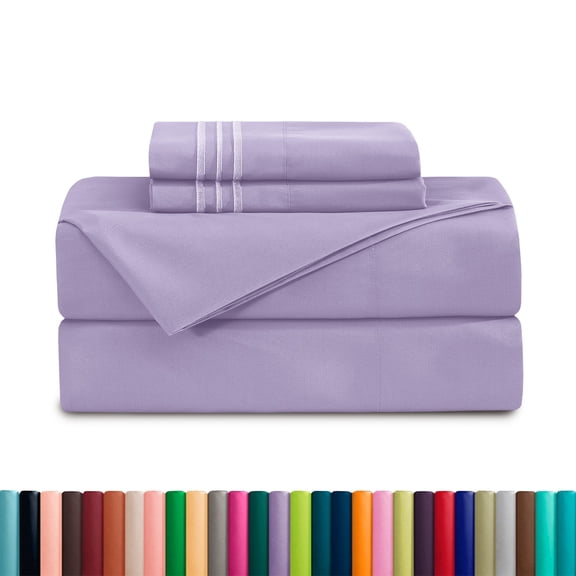 Deep Pocket King Sheets Set – 1500 Series Soft Cooling Microfiber Bed Sheets, Hotel Luxury King Size Sheets Set, Light Purple