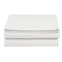 Elegant Comfort 2 Piece Flat Sheet Polyester King White Solid 1500 Thread Count